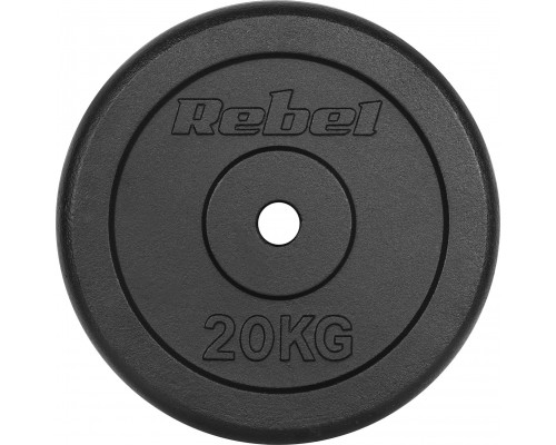 Rebel Čuguna slodze 20kg, caurums 31mm, klasiskais disks, REBEL ACTIVE