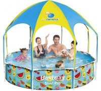 Amazon Bestway Swimming pool Rack dla dzieci z zadaszeniem Steel Pro UV Careful 8' x 20/2.44m x 51cm 56432