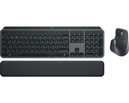 Logitech Logitech MX Keys S Combo klawiatura Dołączona myszka Biuro RF Wireless + Bluetooth Portugalski Grafitowy