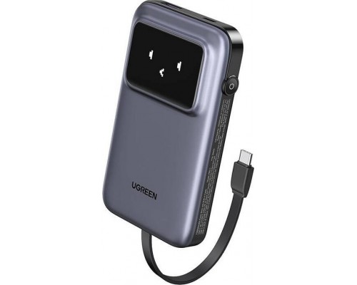 Ugreen 10000mAh Ugreen Uno PB511, 30W, wbudowany kabel USB-C (Grey)