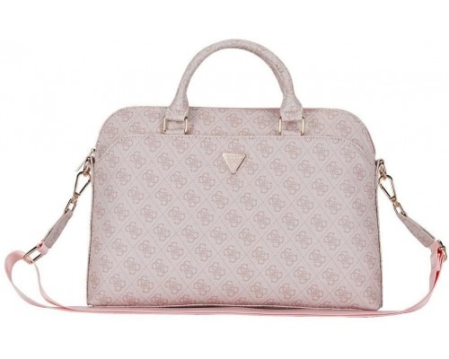 Bag Guess 4G Zipper Pocket Triangle Logo 15" pink