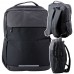 Plecak Miejski Biznesowy USB Kieszeń na Laptopa Black 16L 45cm LEAN