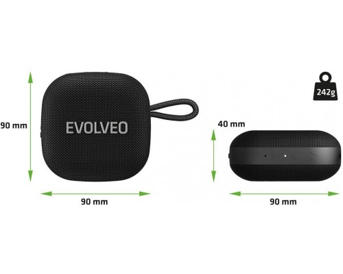 EVOLVEO TopSo, bezdrátový vodotěsný bluetooth reproduktor s rádiem, černý