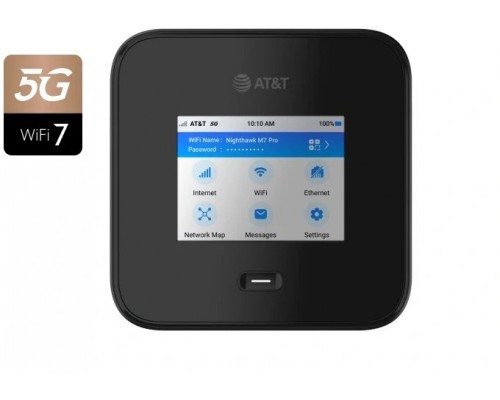 NETGEAR Nighthawk M7 Pro - Mobiler Hotspot - 5G - 6 Gbps - Wi-Fi 5, Wi-Fi 6, Wi-Fi 7, 2.5GbE, 1GbE
