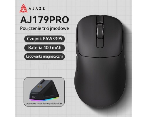gamingowa Ajazz AJ179PRO -3 Mod-Black-Pixart 3395-8K Charging Dock