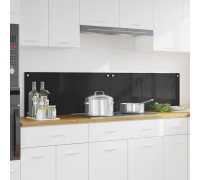 vidaXL Przód kuchenny Czarny 90 x 40 x 0.8 cm szkło hartowane