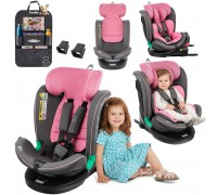FKinderKraft FOTELIK SAMOCHODOWY rotacyjny LEONARDO 360 różowo-szary 40-150 CM R129 ISOFIX