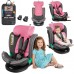 FKinderKraft FOTELIK SAMOCHODOWY rotacyjny LEONARDO 360 różowo-szary 40-150 CM R129 ISOFIX