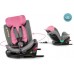 FKinderKraft FOTELIK SAMOCHODOWY rotacyjny LEONARDO 360 różowo-szary 40-150 CM R129 ISOFIX