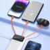Dudao pojemny   3 wbudowanymi kablami 20000mAh USB Typ C + micro USB + Lightning White (Dudao K6Pro+)
