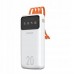 Dudao pojemny   3 wbudowanymi kablami 20000mAh USB Typ C + micro USB + Lightning White (Dudao K6Pro+)