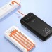 Dudao pojemny   3 wbudowanymi kablami 20000mAh USB Typ C + micro USB + Lightning White (Dudao K6Pro+)