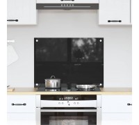 vidaXL Przód kuchenny Czarny 70 x 50 x 0.8 cm szkło hartowane