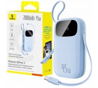 Baseus EnerFill FC21 Qpow 20000mAh 45W ar displeju cyfrowym z dołączonym kablem - Blue