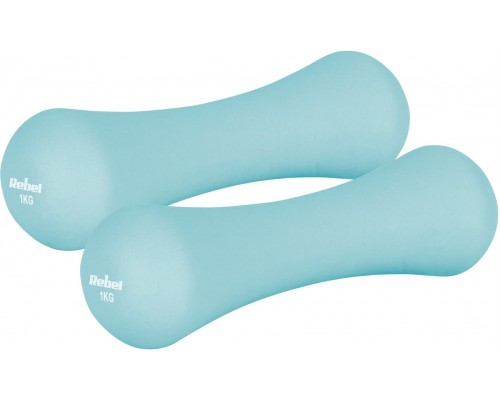Hantelki cast iron neoprene 2x1kg, REBEL ACTIVE
