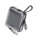 BWOO  P74 22.5W 10000 mAh  2 wbudowanymi kablami 1 x USB-C 1 x Lightning srebrny