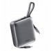 BWOO  P74 22.5W 10000 mAh  2 wbudowanymi kablami 1 x USB-C 1 x Lightning srebrny