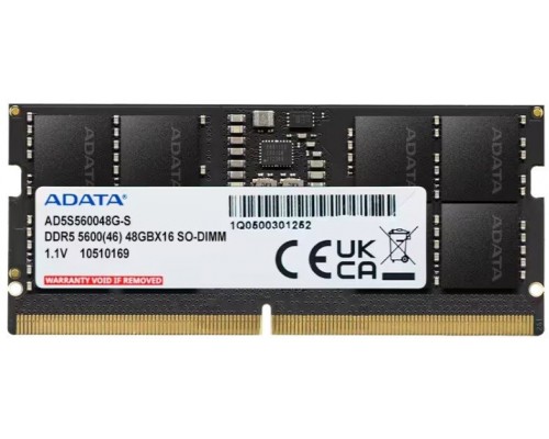 ADATA SODIMM, DDR5, 48 GB, 4800 MHz, CL46 (AD5S560048G-S)