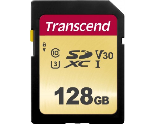 SD  Transcend 500S SDXC 128 GB Class 10 UHS-I/U3 V30 (TS128GSDC500S)