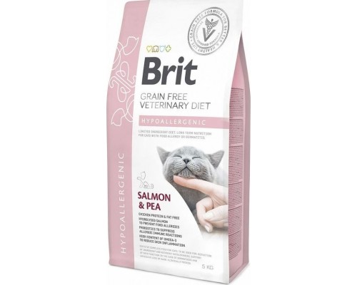 Brit Grain-free Veterinary Diet Hypoallergenic - sucha karma dla kociąt i kotów adults z problemami dermatologicznymi 5 kg