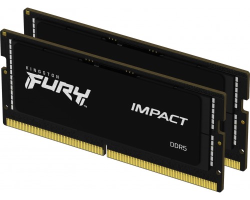 Kingston Fury Impact, SODIMM, DDR5, 64 GB, 4800 MHz, CL38 (KF548S38IBK2-64 )