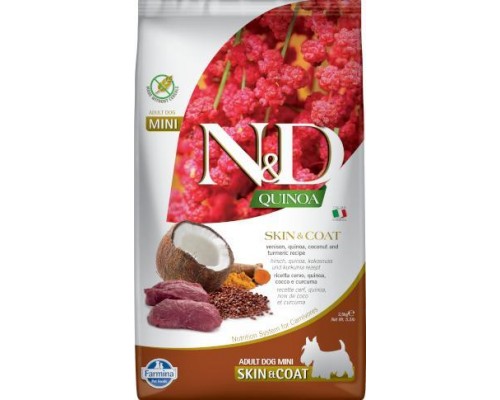 Farmina N&D Quinoa Canine Skin & Coat, Venision Coconut Adult Mini 800g