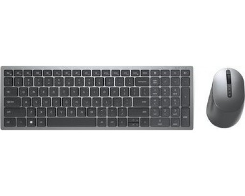 Dell DELL KM7120W klawiatura Attached mouse RF Wireless + Bluetooth AZERTY Francuski Gray, Tytan