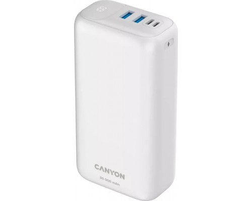 Canyon CANYON PB - 301, Power bank 30000mAh Li-poly battery, Input Micro: DC5V/2A, 9V/2A Input Type c PD ： DC5V/3A, 9V/2A， Output Type C PD:5V/3A,9V/2.2A,12V/1.5AOutput USB A1+USBA 2 : 5V3A,5V/4.5A,4.5V/5A,9V2A,12V1.5A,22.5W quick charging cable