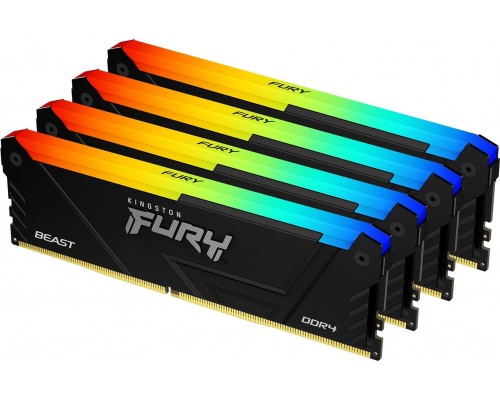 Kingston Fury Beast RGB, DDR4, 128 GB, 3600MHz, CL18 (KF436C18BB2AK4/128)