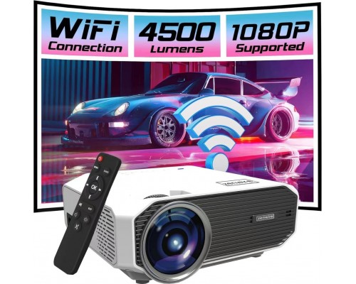 Zenwire Mini WiFi Przenośny Rzutnik Full HD Bluetooth do telefonu 4500 lm 1500:1 HDMI USB LED Zenwire e450s