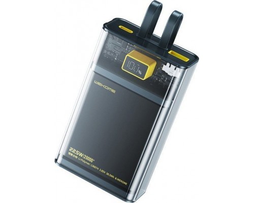 Wekome Power  WP-325 Vanguard Series - 20000 mAh Super Charging With built-in cable USB-C & Lightning PD 20W + QC 22.5W (Black / Transparent)