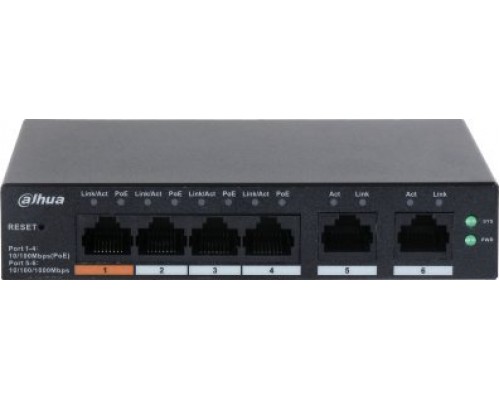 Switch Dahua Technology DAHUA Switch||CS4006-4ET-60|Type L2|Desktop/pedestal|PoE ports 4|CS4006-4ET-60