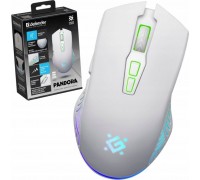 Defender bezprzewodowa Defender PANDORA GM-502 optyczna 3200dpi biała RGB AKUMULATOR 7 przycisków Gaming bezklikowa silent