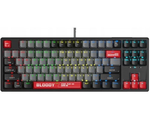 A4Tech A4tech Bloody S87,  Gaming, Mechanical, Wired, Red Switch, CZ/SK, Black