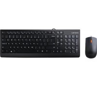 Lenovo Lenovo | Klaviatūra su USB jungtimi ir pelė | 300 | Juodas | Klaviatūra ir pelė Combo | English | 1.8 m | Juodas | su laidu Via USB
