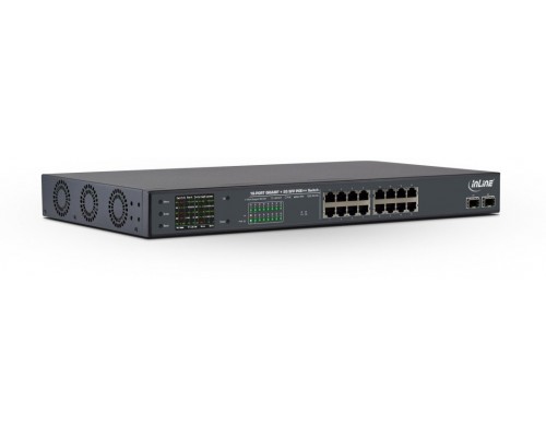 Switch InLine InLine® PoE++ Gigabit Network Switch 16 Port, 1Gb/s, 2x SFP, 48,26cm (19