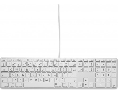 LMP Large Font USB Keyboard 110 keys wired USB keyboard with 2x USB and aluminum upper cover - UK English