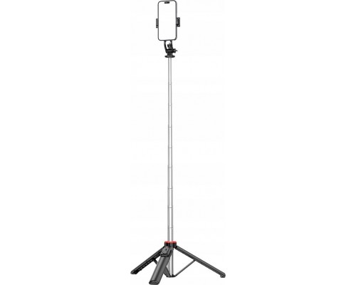 Selfie nūjiņa Hurtel Selfie nūjiņa WC13YDS teleskopisks tripods 1.3m ar dubulto lampu un turētāju telefonam - black