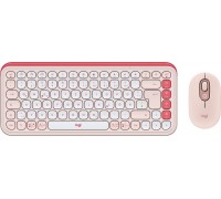 Logitech Logitech POP Icon Combo klawiatura Dołączona myszka Uniwersalne Bluetooth QWERTZ Niemiecki Rose, White