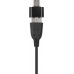 MANHATTAN Lautsprecher f�r PC und Laptop 2600 Series zwei verbundene Lautsprecher 1,4 m USB-Kabel USB-C/USB-A-Adapter schwarz/silber