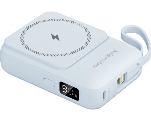 ML POWERBANK Induction Kruger&Mat 10000 mAh Mag Safe  kablem Blue