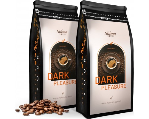 Zestaw 1kgX2 DARK PLEASURE 100% ARABICA Świeżo Palona do ekspresu + GRATIS