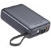 Swissten Power Bank 20000 mAh with Built-In Cables USB-C and Lightning