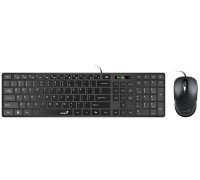 Genius SlimStar C126 COPILOT, zestaw klawiatura z optyczn� myszk�, CZ/SK, przewodowa (USB), czarna, niski profil