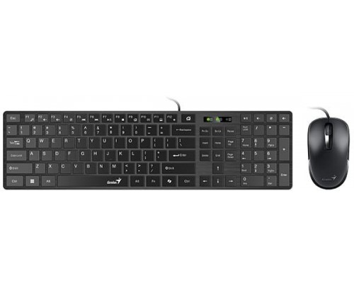 Genius SlimStar C126 COPILOT, zestaw klawiatura z optyczn� myszk�, CZ/SK, przewodowa (USB), czarna, niski profil