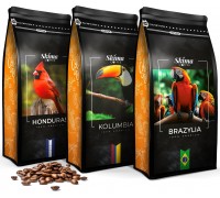 Zestaw 1kgX3 BRAZYLIA/KOLUMBIA/HONDURAS Świeżo Palona do ekspresu + GRATIS