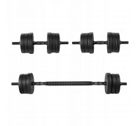 Spokey Dumbbells Pondus bituminous 2 x 10 kg Czarne