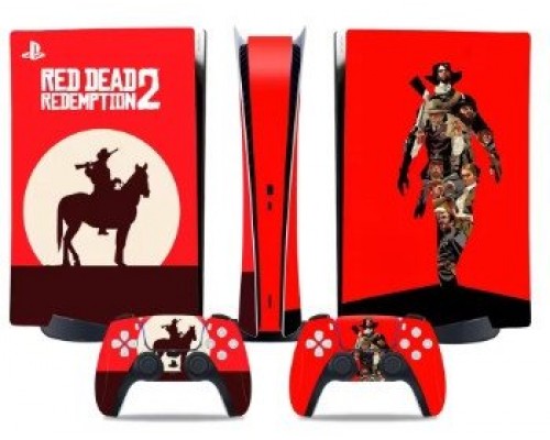 Naklejki Skórki na PlayStation 5 orawith  Pady Motyw Red Dead Redemption 2