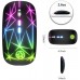 MYSZKA BEZPRZEWODOWA SLIM LED ŁADOWANA RGB BEZKLIKOWA USB 2.4Ghz AKUMULATOR