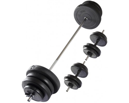 VIRTUFIT REGULOWANY SET SZTANGI I HANTLE - 60.5 KG - BLACK